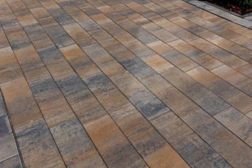 Тротуарная плитка Паркет, Искусственный камень, Базальт, высота 80 мм (600*200)