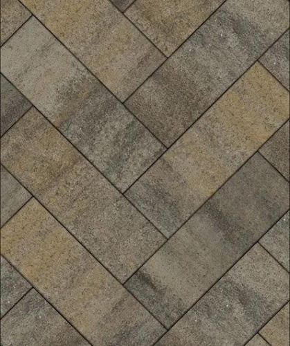 Тротуарная плитка Паркет, Искусственный камень, Базальт, высота 80 мм (600*200)