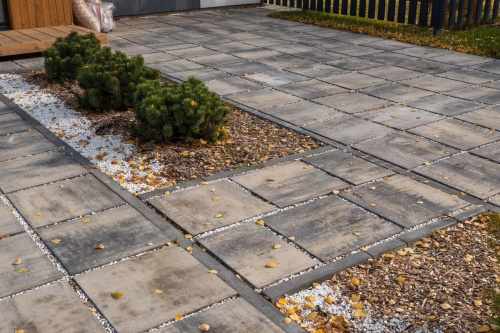 Тротуарная плитка Квадрат, Гладкий, Антрацит, высота 60 мм (500*500)