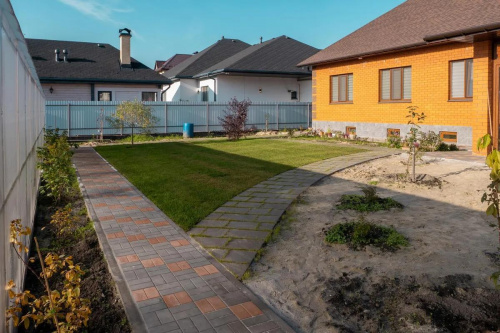 Тротуарная плитка Прямоугольник, Гладкий, Серый, высота 40 мм (100*200)