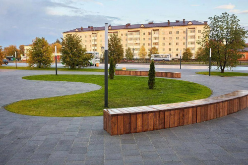 Тротуарная плитка Квадрат, Гранит, Серый, высота 60 мм (300*300)