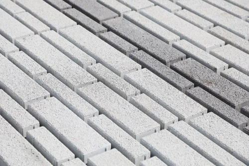 Тротуарная плитка Ригель, Гранит, Серый, высота 80 мм (66*196; 66*266; 66*326; 106*354; 106*446)