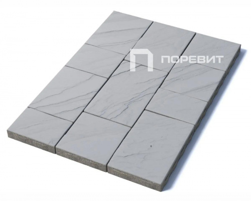 Тротуарная плитка Литос, Гладкий, Серый, высота 60 мм (500*300; 450*300; 300*200; 300*300; 400*300; 300*250)