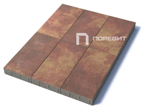 Тротуарная плитка Прямоугольник, Гранит, Осень, высота 80 мм (600*300)