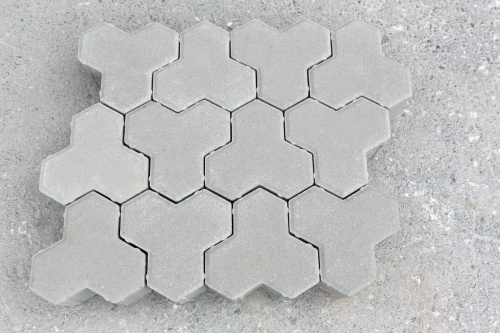 Тротуарная плитка Трилистник, Гладкий, Серый, высота 100 мм (182*182)