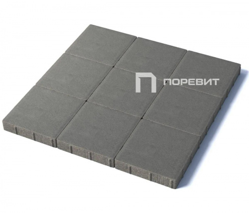 Тротуарная плитка Квадрат, Гладкий, Серый, высота 60 мм (300*300)