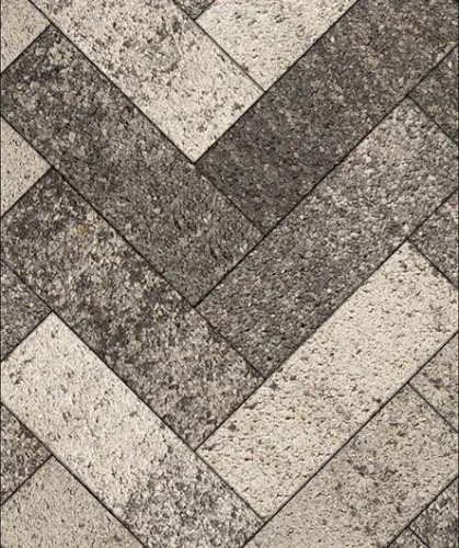 Тротуарная плитка Паркет, Гладкий, Антрацит, высота 80 мм (600*200)