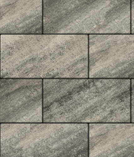 Тротуарная плитка ЛА-ЛИНИЯ, Листопад, Антрацит, 600х300, высота 80