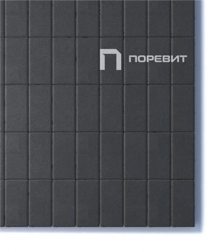 Тротуарная плитка Прямоугольник, Гладкий, Черный, высота 60 мм (100*200)