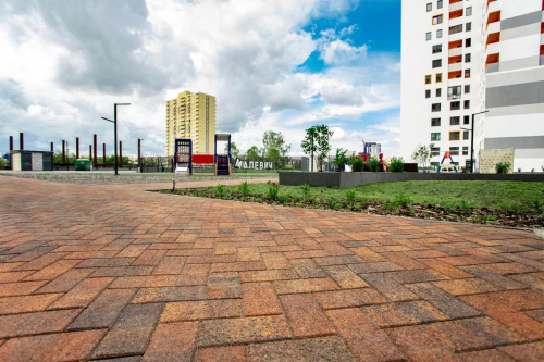 Тротуарная плитка Прямоугольник, Гранит, Осень, высота 60 мм (100*200)