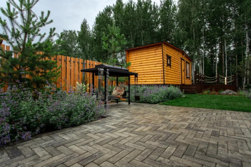 Тротуарная плитка Паркет, Искусственный камень, Шунгит, высота 60 мм (180*60)