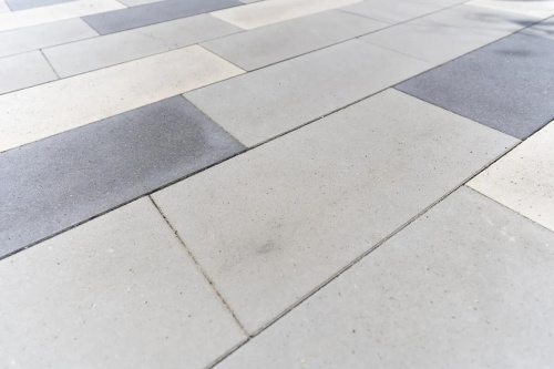 Тротуарная плитка Паркет, Гладкий, Серый, высота 80 мм (600*200)