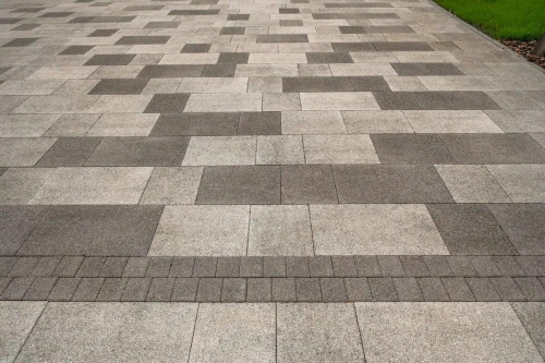 Тротуарная плитка Квадрат, Гранит, Серый, высота 60 мм (100*100)